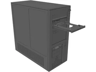 Computer Mini-Tower Case 3D Model preview