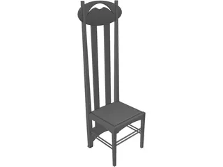 Chair Argyle Charles Rennie Mackintosh 3D Model preview