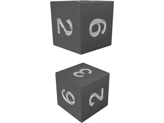 Numbered Dice 3D Model preview