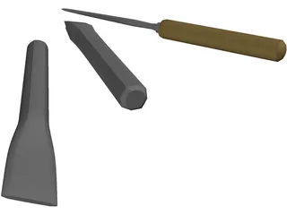Chisels 3D Model preview