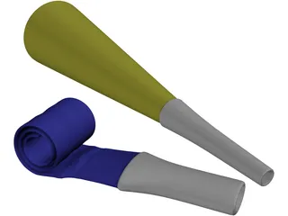 Party Blowers 3D Model preview