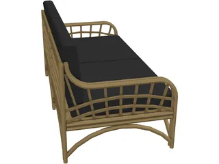 Sofa Bambu and Rattan 3D Model preview