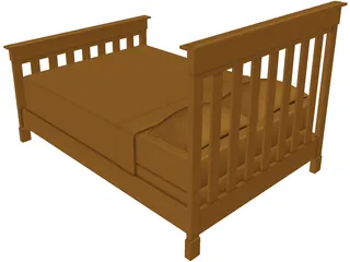Bed Contemporary 3D Model preview