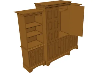 Entertainment Center 3D Model preview