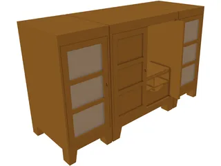 Entertainment Center 3D Model preview