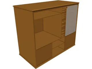 Entertainment Center 3D Model preview