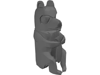 West Coast Native Bear Totum Carving 3D Model preview