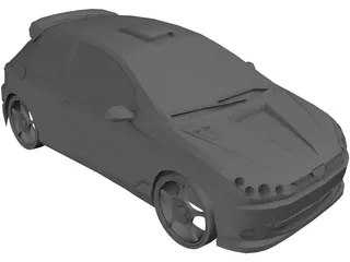 Peugeot 206 [Tuned] 3D Model preview