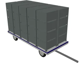 Farm Fruit Wagon 3D Model preview
