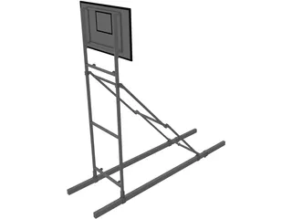 Basketball Ceiling Mounted Frame 3D Model preview