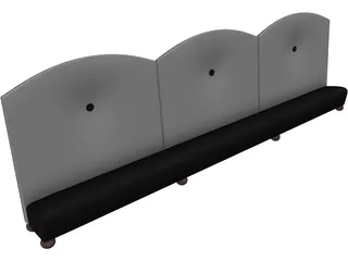 Booth 3 Panel Princeton 3D Model preview