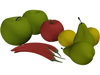 Fruits and Vegetables 3D Model preview