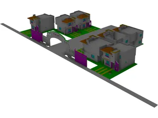Mexican Neighborhood 3D Model preview
