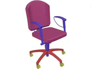 Chair Arms Adjustable 3D Model preview