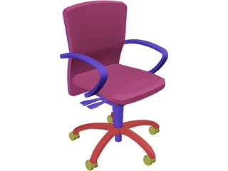 Chair Arms Adjustable 3D Model preview