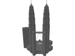 Petronas Twin Tower 3D Model preview