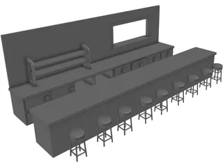 Diner Counter 3D Model preview