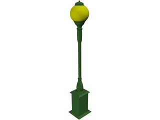 Victorian Street Lamp 3D Model preview