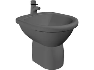 White Bidet 3D Model preview