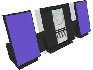 CD Stereo Mini-System 3D Model preview