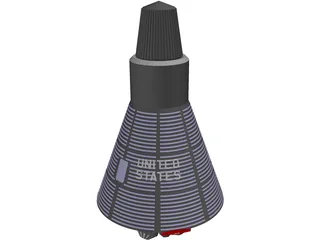 Mercury Capsule 3D Model preview