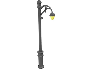 Parisian Street Lamp 3D Model preview