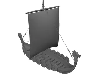 Dragon Longboat 3D Model preview