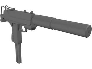 Uzi Silent 3D Model preview