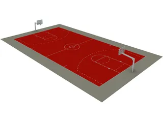 Basketball Court 3D Model preview
