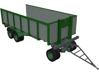 Dumpster Trailer 3D Model preview