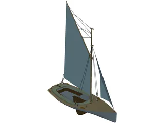 Gaf-Rig Sloop 3D Model preview