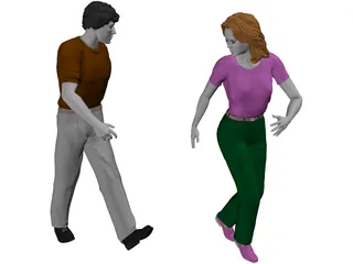 Woman and Man 3D Model preview