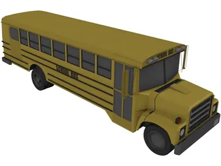 School Bus (1983) 3D Model preview