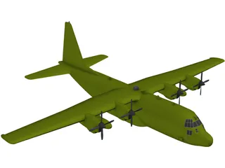 Lockheed AC-130U Gunship 3D Model preview
