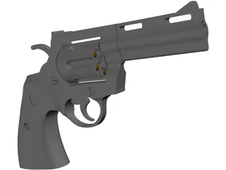 Colt Python 4 Inch Combat 3D Model preview