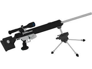 Hekler Koch PSG1 Sniper Rifle 3D Model preview