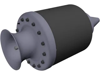 Jet Engine KJ66 3D Model preview