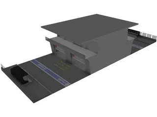 Pit Lane Boxes 3D Model preview
