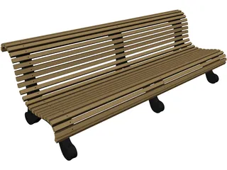 Garden Bench 3D Model preview