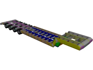 Trailer Lowboy 3D Model preview