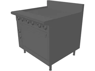 Broiler Under-Fired Gas 36 3D Model preview