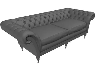 Sofa Chasterfield 3D Model preview