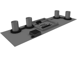 Nuclear Power Plant 3D Model preview