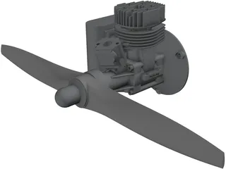 SuperTigre 2000 25cc RC Engine 3D Model preview