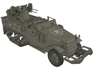 M16 Half Track 3D Model preview