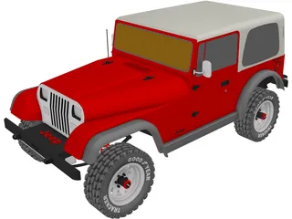Jeep Wrangler Montata (1988) 3D Model preview