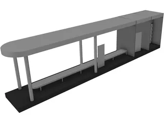 Bus Station 3D Model preview