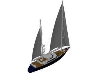 Sailboat 3D Model preview