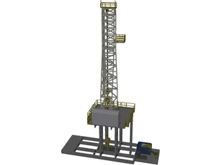 On-Shore Oil Rig 3D Model preview