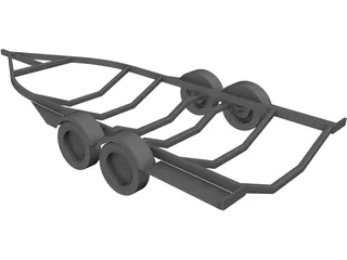 Boat Trailer 3D Model preview